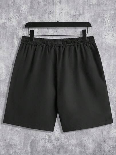 Manfinity Homme شورت رجالي بخصر رباط مطبوع بطيور