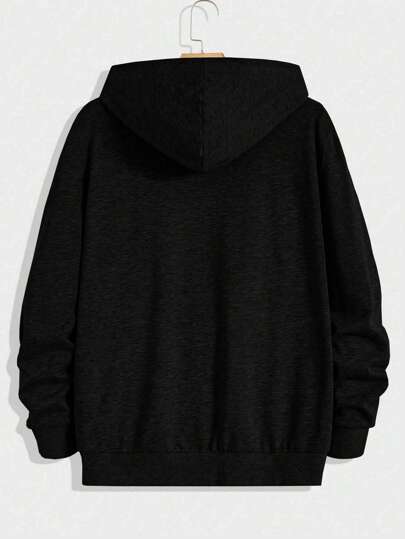 Manfinity Sport Corelite معطف هوودي كاجوال أنيق بأكمام طويلة ذو لون أحادي الطراز ال- "boyfriend" للرجال، جاكيت تدريبية مقاومة للنفس مع سحاب، ملائم للخريف