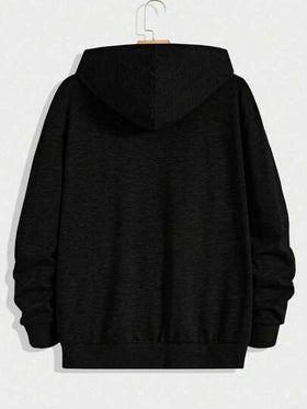 Manfinity Sport Corelite معطف هوودي كاجوال أنيق بأكمام طويلة ذو لون أحادي الطراز ال- "boyfriend" للرجال، جاكيت تدريبية مقاومة للنفس مع سحاب، ملائم للخريف