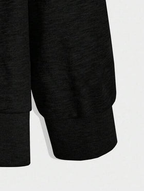 Manfinity Sport Corelite معطف هوودي كاجوال أنيق بأكمام طويلة ذو لون أحادي الطراز ال- "boyfriend" للرجال، جاكيت تدريبية مقاومة للنفس مع سحاب، ملائم للخريف