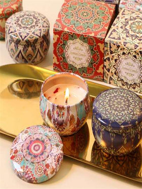 شموع العلاج بالروائح ، شموع معلبة ، حاملات شمع الصويا المصنوعة يدويًا ، ديكور الزفاف والعطلات ، هدايا مثالية للعائلة والأصدقاء ، شموع العلاج بالروائح في علب معدنية لأعياد الميلاد ، عيد الحب أو عيد الأم ، هدايا العلاج بالروائح للتخرج