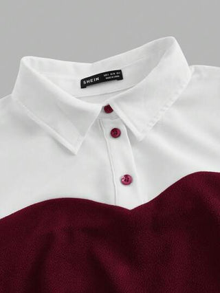 EZwear بلوزة نسائية رفيعة بتصميم مضفر لونها أحمر ، أكمام طويلة
