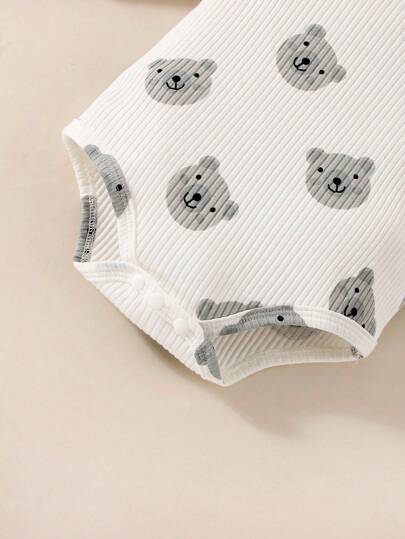 SHEIN طقم ملابس للطفل حديث الولادة ذكر: قبعة جميلة وأنيقة، بدلة كم طويل، وبنطلون مريح