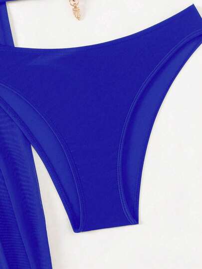 Swim SXY مجموعة ملابس السباحة للنساء 3 قطع - ملابس علوية بيكيني ، أسفل بيكيني ، وتنورة تغطية للعطلات الصيفية