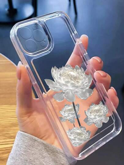 حافظة واقية مطبوع عليها تصميم زهرة اللوتس متوافقة مع آيفون 14 13 12 11 XS XR X 7 Plus Pro Max Mini