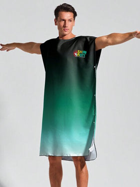 Surfspeed روب شاطئ كاردجان أزرار الظل الذكور، ملابس عطلة عفوي