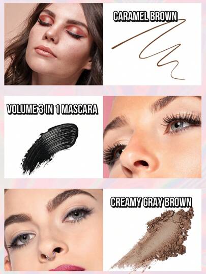 Misslyn مجموعة مكياج العيون الرقيقة ، 3 قطع ، ثلاثية بودرة الحواجب شوكولاتة ، 2 بودرة للحواجب ، 1 مُنِير ، مرآة وأداة تطبيق ، مُكثّف وطويل الأمد لمكياج العيون المحترف ، متنوع اللون ، قلم تحديد حواجب ، يُحسّن ويُعرِّف الحواجب ، بحجم صغير للحقيبة أو...
