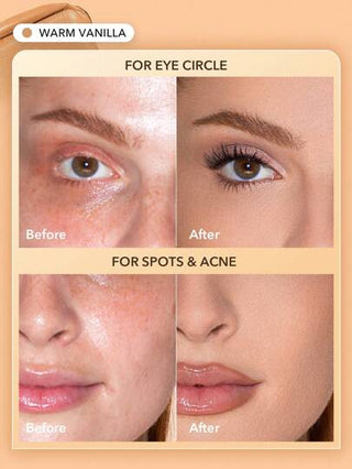 SHEGLAM كريم إخفاء العيوب Rapid Retouch Cream Concealer-فانيليا دافئة كريم إخفاء العيوب Rapid Retouch Cream Concealer-فانيليا دافئة كريم إخفاء العيوب Full Cover Cream Concealer يدوم طويلاً مفتح/مُشرق تغطية كاملة/تغطية عالية مصحح خفيف الوزن يدوم طوال...