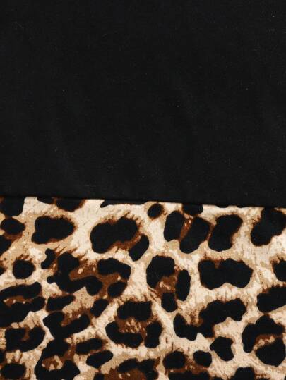 SHEIN فستان بأكمام طويلة للأطفال البنات طباعة نمر جميلة مصنوع من الحياكة المرنة والتجميع، الموسم الانتقالي بين الخريف والشتاء