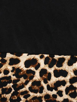 SHEIN فستان بأكمام طويلة للأطفال البنات طباعة نمر جميلة مصنوع من الحياكة المرنة والتجميع، الموسم الانتقالي بين الخريف والشتاء