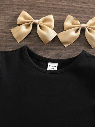 SHEIN فستان بأكمام طويلة للأطفال البنات طباعة نمر جميلة مصنوع من الحياكة المرنة والتجميع، الموسم الانتقالي بين الخريف والشتاء