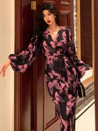DAZY فستان نسائي بربطة زهرية لعيد الحب