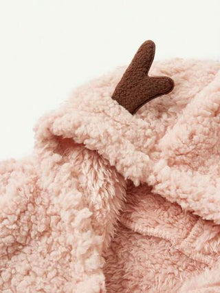 Cozy Pixies بودي سميك بقرون غزال مزود بقلنسوة للأطفال الرضع البنات، للكريسماس