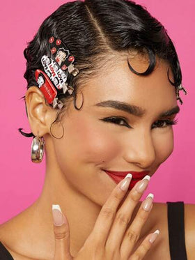 Betty Boop x SHEIN 6 قطع مشابك شعر مصممة بشخصيات كرتونية وأحرف، لا تترك علامات على الشعر، مناسبة للغسيل والمكياج والعناية بالبشرة والاستخدام اليومي، أفكار هدايا، حفلات، أعياد، عيد الحب