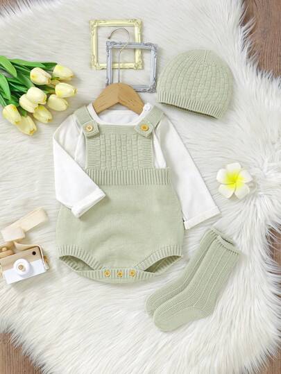 SHEIN Vintaside Kids وشاح طفل صبي أنيق بلون واحد بتفاصيل أزرار، لبس داخلي مضفر