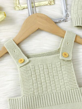 SHEIN Vintaside Kids وشاح طفل صبي أنيق بلون واحد بتفاصيل أزرار، لبس داخلي مضفر