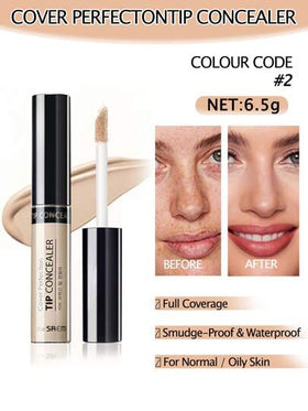 the SAEM غطاء عيوب سائل، متوفر بألوان متعددة، يغطي البثور والهالات السوداء، يضيء البشرة، 6.5غ
