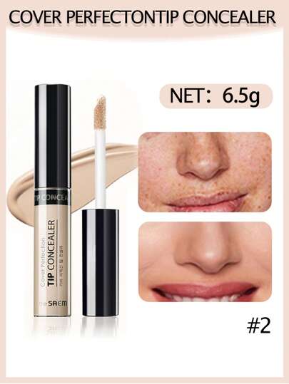 the SAEM غطاء عيوب سائل، متوفر بألوان متعددة، يغطي البثور والهالات السوداء، يضيء البشرة، 6.5غ