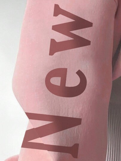 INAWLY بلوزة كاجوال فضفاضة مطبوع عليها أحرف مع وضع الكتف ثُقْل، أكمام طويلة، مناسبة للربيع والخريف، بلوزات أكمام طويلة للنساء