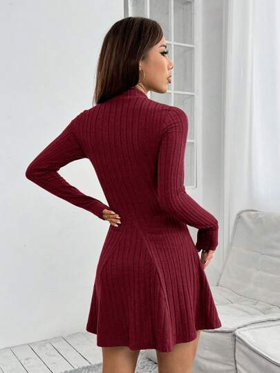 PETITE فستان نسائي ربيعي محبوك بأظلة مزيفة