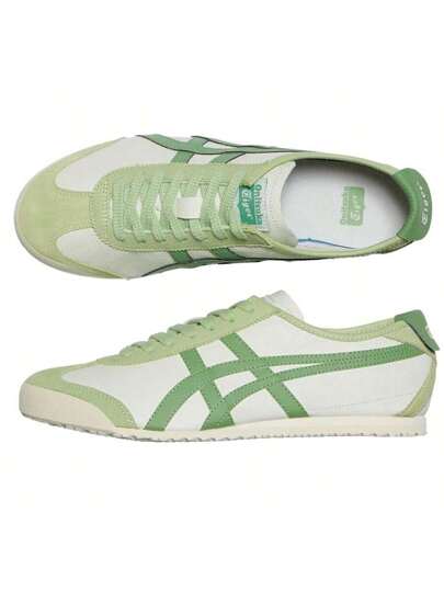 Onitsuka Tiger أحذية كاجوال أنيقة بتصميم منخفض من ليفستايل متعددة الاستخدامات ومريحة ومقاومة للتآكل وخفيفة الوزن، يونيكس أبيض وأخضر 1183A201-304