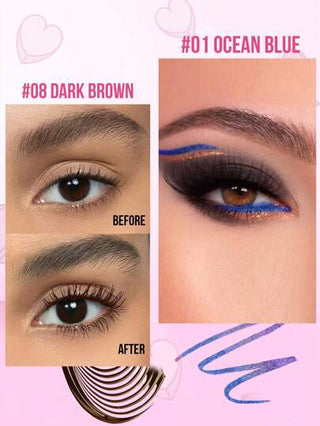 Misslyn مجموعة محدد العين الحرباء وماسكارا الحجم, COSMO GLOW! محدد عين الحرباء, محدد عين معدني متغير اللون,عالي الصبغ, محدد جل متعدد اللون, مقاوم للانسكاب, مقاوم للماء, طويل الأمد, مقاوم للعرق, صبغ عالي للون الأخضر البنفسجي محدد عين كريمي Y2K محدد...