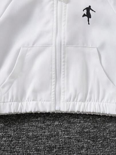 SHEIN مجموعة بلوزة مع قبعة رياضية وشورت بألوان ثابتة للأولاد الرضع، لباس يومي