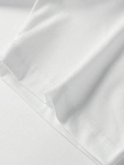 SHEIN ملابس علوية كاجوال مع تصميم حرف إبداعي للفتى المراهق، توب مطبوع بأكمام قصيرة عصري، ملابس مريحة ومتعددة المواسم