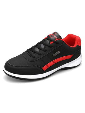 أحذية الجري للمراهقين موديل 2024 الجديدة، من الجلد الاصطناعي بتصميم خطوط, لون سادة أنيق, مسطحة, تصميم بسيط, بطراز زلاجة, مناسبة للطلاب للارتداء خارج المنزل, متعددة الاستخدامات, أحذية التنس للرجال للتنقل والمشي اليومي