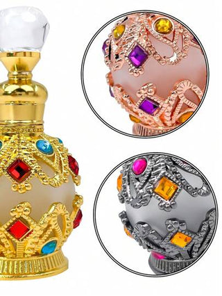 زجاجة عطر أساسي فينتاج سعتها 15 مل، زجاجة منفذ زيوت عطرية أساسية للعطلات والسفر مع قطارة زجاجية كهدايا للسيدات في يوم الحب (لا يوجد عطر، الزجاجة فارغة فقط)
