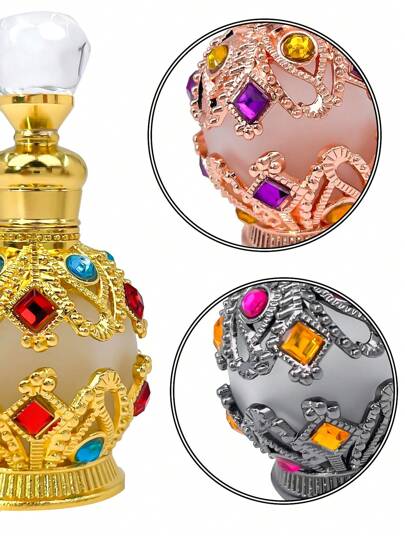 زجاجة عطر أساسي فينتاج سعتها 15 مل، زجاجة منفذ زيوت عطرية أساسية للعطلات والسفر مع قطارة زجاجية كهدايا للسيدات في يوم الحب (لا يوجد عطر، الزجاجة فارغة فقط)