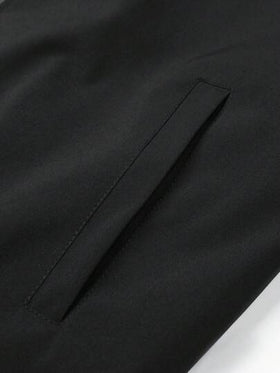 Manfinity Homme جاكيت بومبر كاجوال أكمام طويلة سحاب أحادية اللون، جاكيت خفيفة، سادة، للزوج، للخروج، للخريف