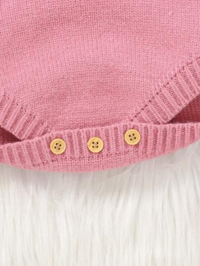 SHEIN Vintaside Kids طقم السرحال المحبوك للبنات الرضع، قبعة كيوت، بنطلون ذو سراويل معلقة وجوارب دافئة