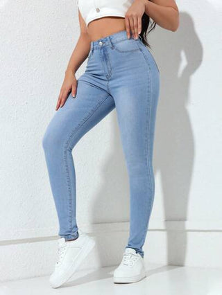 EZwear بنطلون جينز كاجوال بسيط وعادي للسيدات