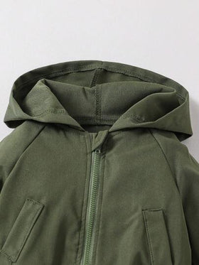 SHEIN جاكيت شبكي باللون الأخضر مصمم للفتاة الشابة، موضة وعملي للربيع والخريف، قطعة واحدة