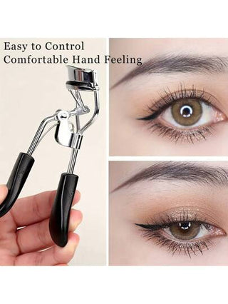 طقم تجميل الرموش، ملقط رموش مع فرشاة فاصل، فرشاة مسكرة، فرشاة حاجب، 4 وسادات تعبئة سيليكون، مقبض مانع للانزلاق، تحكم سهل لتجميل الرموش والحواجب المحترف