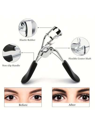 طقم تجميل الرموش، ملقط رموش مع فرشاة فاصل، فرشاة مسكرة، فرشاة حاجب، 4 وسادات تعبئة سيليكون، مقبض مانع للانزلاق، تحكم سهل لتجميل الرموش والحواجب المحترف