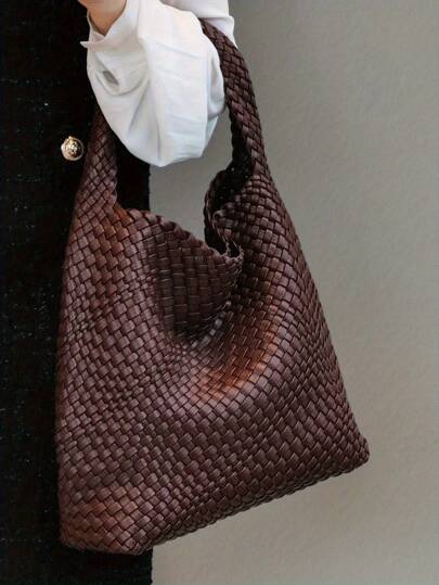 حقيبة يد نسيجية جديدة عصرية ذات تصميم راقي، حقيبة كتف بتصميم سطلي، حقيبة يد عصرية للمكتب والتنقل والطالبات، سلسلة ألوان دوبامين الجميلة، حقيبة مستوحاة من الطراز الرجعي للنساء