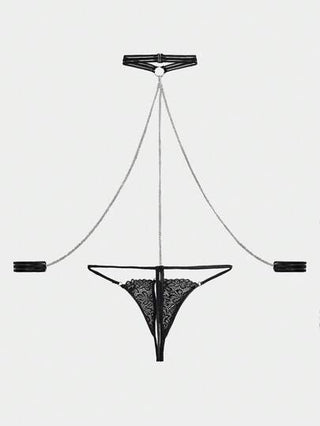 Exotic-Bondage شبكة الخصر اللاصقة لنوع الثوب الداخلي مع قلادة ، طقم بعبوتين