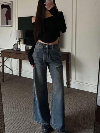 DAZY السراويل الجينز المنفرجة والفضفاضة للنساء