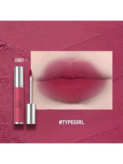 3CE غلوس الشفاه الضبابي - #TYPEGIRL | قوام ناعم وكريمي، نهاية مطفأة تماماً | لون دائم، صيغة مغذية | مستحضرات تجميل كورية، طقم هدايا