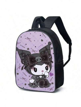 Sanrio طقم حقيبة مدرسية مطبوعة بشكل كامل ثلاثي الأبعاد بتصميم كرتوني، تشمل حقيبة الظهر وحقيبة الغداء وحقيبة القلم، بتصميم الأنمي والكاواي، حقيبة مدرسية