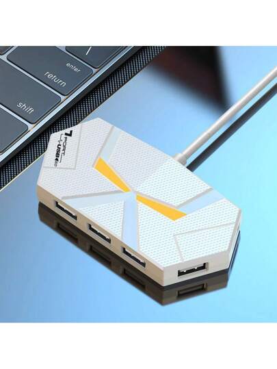 موزع USB 7 منافذ /4 منافذ محور USB2.0 موزع محول متعدد المنافذ للكمبيوتر والكمبيوتر المحمول أقراص USB والطابعة والكيبورد والماوس