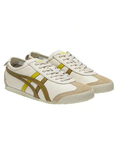 Onitsuka Tiger Onitsuka Tiger MEXICO 66 جلد البقر، مريح، غير قابل للانزلاق ومقاوم للاهتراء، حذاء نمط حياة منخفض، نفس النمط للرجال والنساء، أصفر-أخضر 1183A201-124