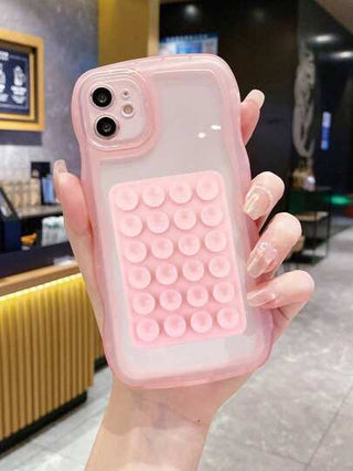 24 حبة كأس شفط عالمية سيليكون صندوق هاتف شفاف وردي لأجهزة الهاتف ، كأس شفط قوي لاستخدامات متعددة