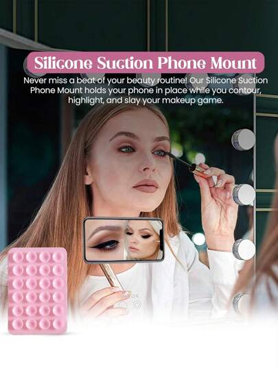 24 حبة كأس شفط عالمية سيليكون صندوق هاتف شفاف وردي لأجهزة الهاتف ، كأس شفط قوي لاستخدامات متعددة