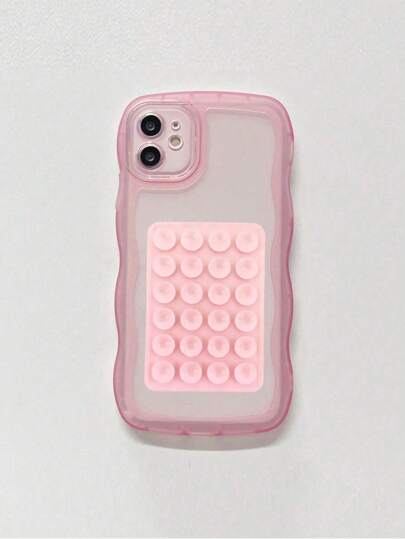 24 حبة كأس شفط عالمية سيليكون صندوق هاتف شفاف وردي لأجهزة الهاتف ، كأس شفط قوي لاستخدامات متعددة