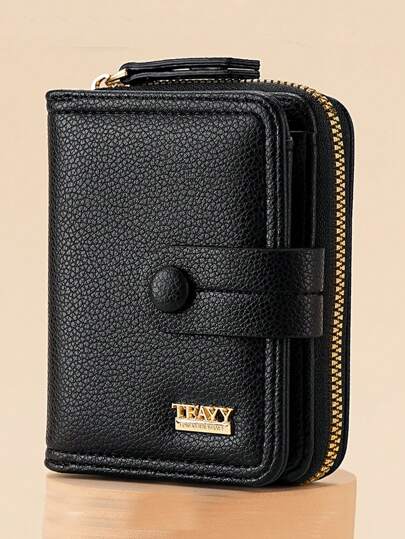 محفظة صغيرة جديدة مزودة بسحاب لزيبور، محفظة نسائية باللون الأحادي السلس بطبعة جلد الليتشي مع علامات متعددة الفتحات، محفظة مناسبة لرجال وسيدات، هدية محفظة صغيرة بنمط جلدي