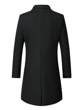 معطف أحادي الصدر بياقة واقفة وجيبين للرجال