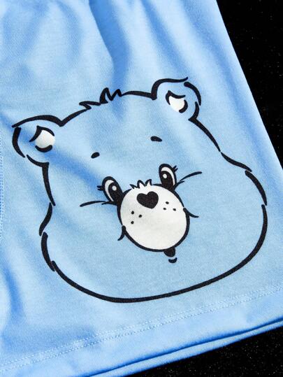 SHEIN X Care Bears سروال داخلي رجالي بطبعة دب جذاب ومريح